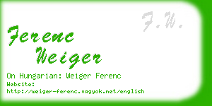 ferenc weiger business card